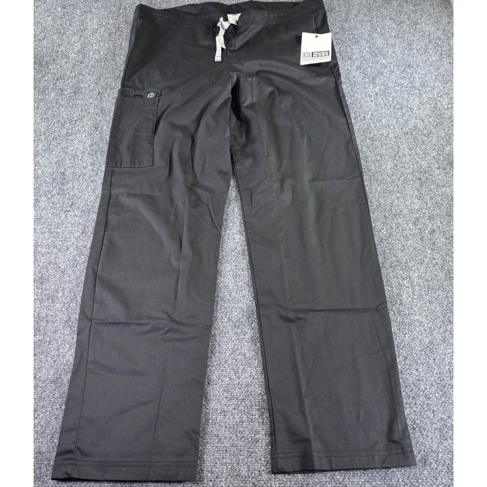 WonderWink Scrub Pants Unisex Small Black WonderWork Cargoโ NWT 500-BLACK